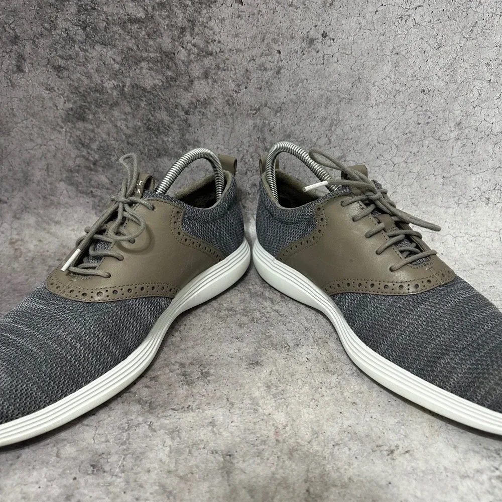 Cole Haan Grand Tour Knit Oxford Mens 11.5 Gray Brown C31346 Wingtip Sneakers